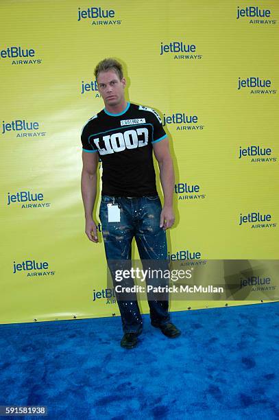 Johnny Messner attends JetBlue Airways' launch event in Los Angeles at Warner Brothers STudios on June 13, 2005 in Burbank, CA.