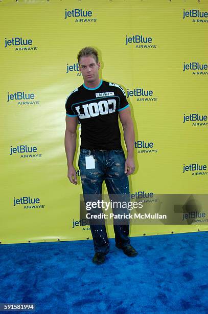 Johnny Messner attends JetBlue Airways' launch event in Los Angeles at Warner Brothers STudios on June 13, 2005 in Burbank, CA.