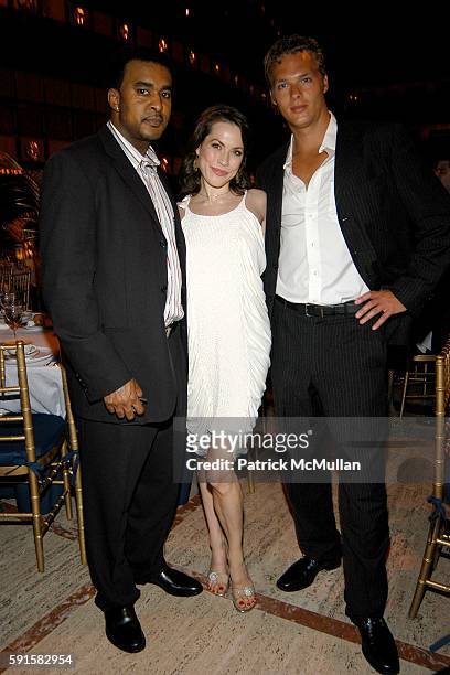 Datu Faison, Carrie Lee Riggins and Thomas Aabo attend New York City Ballet "Dance With the Dancers" at New York State Theater on June 13, 2005 in...
