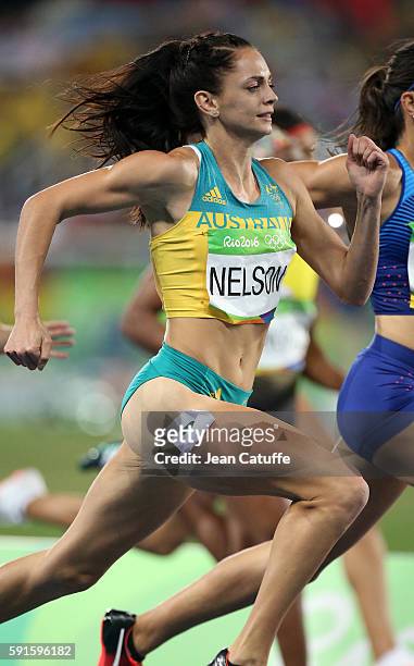 Ella Nelson of Australia competes in the Women's 200m on day 11 of the Rio 2016 Olympic Games at Olympic Stadium on August 16, 2016 in Rio de...