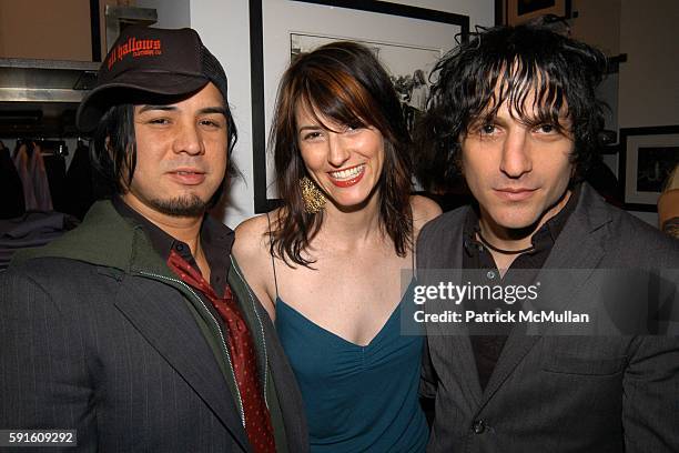 Rene Mata, Catherine Popper and Jesse Malin attend John Varvatos Store Opening featuring the Photography of Danny Clinch at John Varvatos on November...