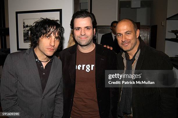 Jesse Malin, Johnny T and John Varvatos attend John Varvatos Store Opening featuring the Photography of Danny Clinch at John Varvatos on November 14,...