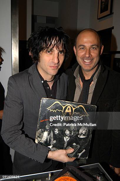 Jesse Malin and John Varvatos attend John Varvatos Store Opening featuring the Photography of Danny Clinch at John Varvatos on November 14, 2005 in...