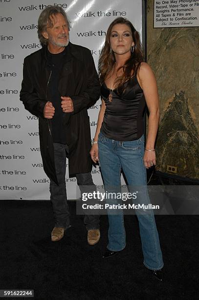 Kris Kristofferson and Lisa Meyers attend Walk the Line inside arrivals at Beacon on November 13, 2005 in New York.