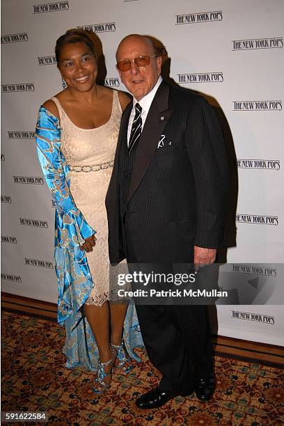 Marilyn Crawford and Clive Davis attend "2 by 2" 22nd Birthday Gala New York Pops Benefit at New York Athletic Club on May 9, 2005 in New York City.