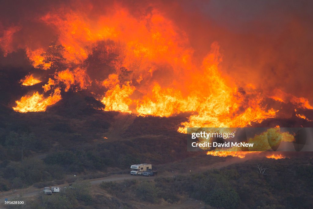 Blue Cut Fire Rages Through 30,000 Acres In Southern California