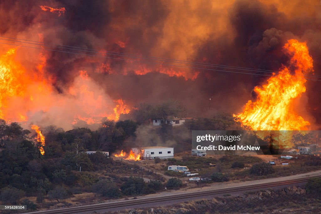 Blue Cut Fire Rages Through 30,000 Acres In Southern California