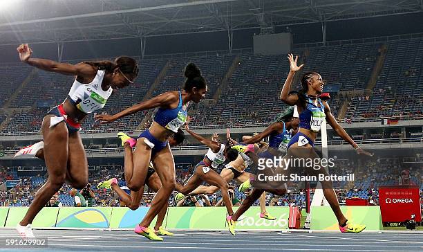 Brianna Rollins of the United States wins the gold medal in the Women's 100m Hurdles Final on Day 12 of the Rio 2016 Olympic Games at the Olympic...
