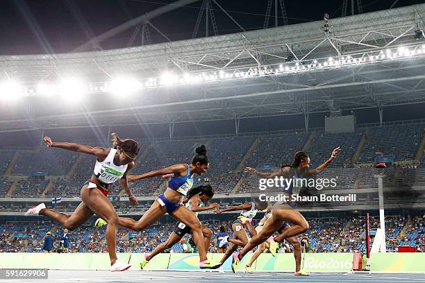 Brianna Rollins of the United States wins the gold medal in the Women's 100m Hurdles Final on Day 12 of the Rio 2016 Olympic Games at the Olympic...