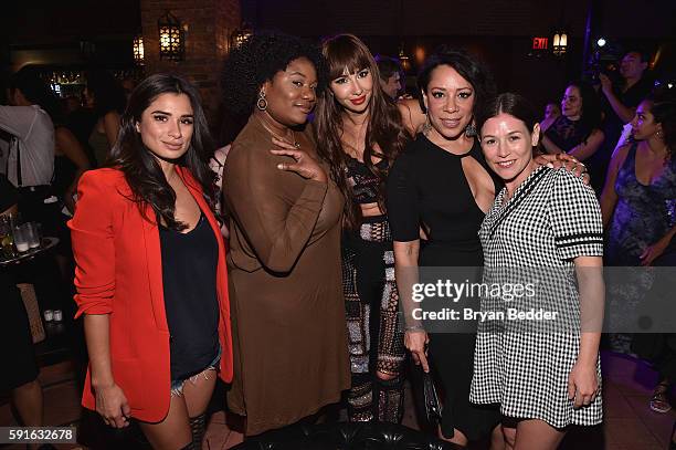 Actresses Diane Guerrero, Adrienne Moore, Jackie Cruz, and Selenis Leyva attend the Remy Martin launch of The 2016 Circle Of Centaurs with Jackie...