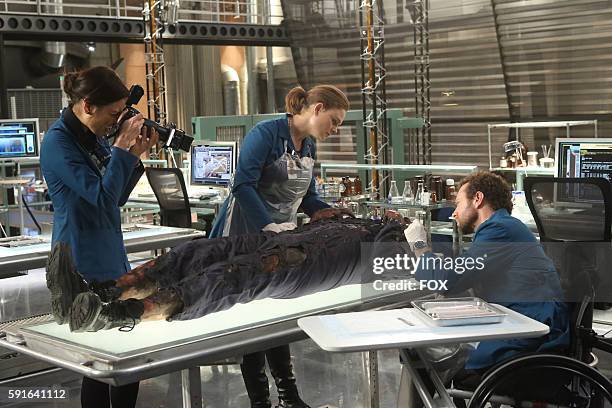 Michaela Conlin, Emily Deschanel and T.J. Thyne in the "The Nightmare Within The Nightmare" season finale episode of BONES airing Thursday, July 21...