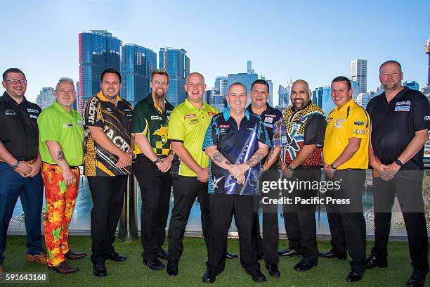 Professional darts players James Wade, Peter Wright, Adrian Lewis, Somin Whitlock, Michael van Gerwen, Phil Taylor, Gary Anderson, Kyle Anderson,...