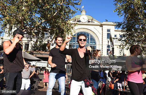 Dancers Alan Bersten and Sasha Farber attend The Grove Hosts Dancing With The Stars Dance Lab With pros Val Chmerkovskiy, Whitney Carson and Sharna...