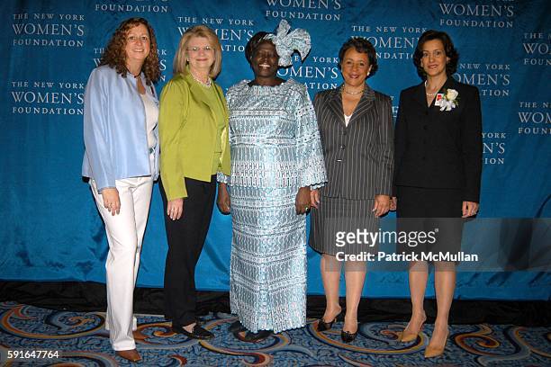 Abby Disney, Geraldine Laybourne, Dr. Wangari Maathai, Shelia Johnson and Barbara Wynne attend The New York Women's Foundation 2005 'Celebrating...