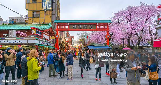 dempoin dori (dempoin street) - sensoji temple stock pictures, royalty-free photos & images