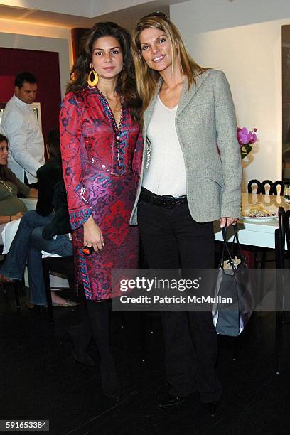 Eva Lorenzotti and Andrea Hisson attend Launch of Garrard's New Pearl Collection "High Days and Holidays" hosted by Jade Jagger at Garrard on...