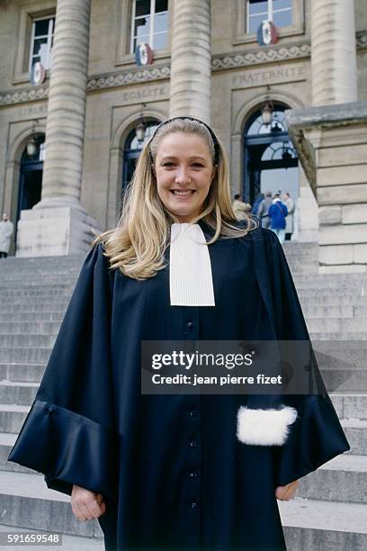 Marine Le Pen, daughter of French far right-wing and nationalist politician, founder and president of the National Front party Jean-Marie Le Pen, the...