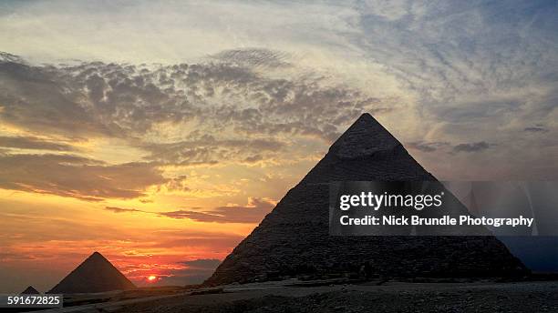 2 Pyramids Sunset Sunset At The Pyramids Giza Cairo Egypt High-Res Stock Photo - Getty Images