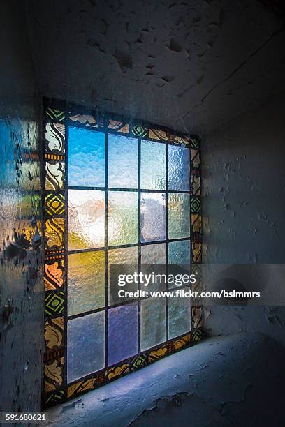 stained glass window - rotten com stock pictures, royalty-free photos & images