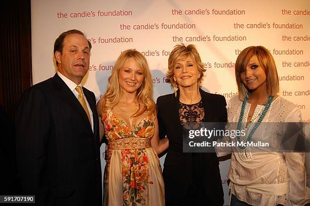 Neil Cole, Jewel, Jane Fonda and Ashlee Simpson attend The Event To Prevent, A Benefit for The Candie's Foundation for the Prevention of Teenage...