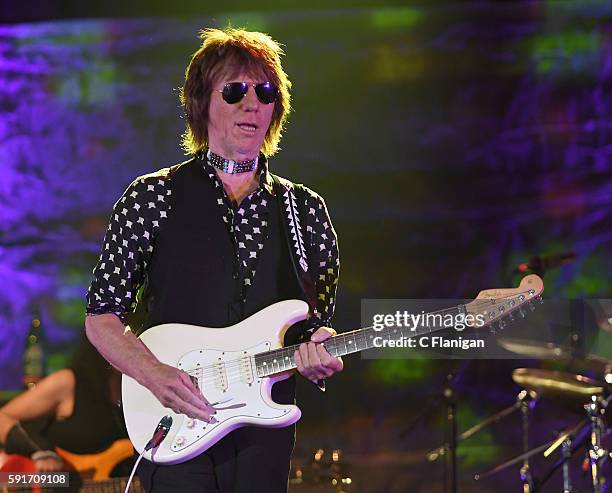 Guitarist Jeff Beck performs at Luther Burbank Center For The Arts on August 17, 2016 in Santa Rosa, California.