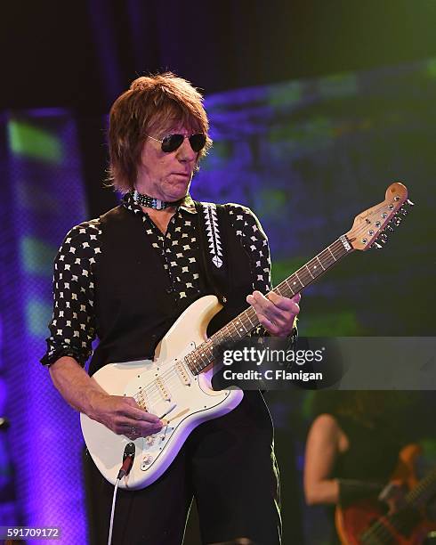 Guitarist Jeff Beck performs at Luther Burbank Center For The Arts on August 17, 2016 in Santa Rosa, California.