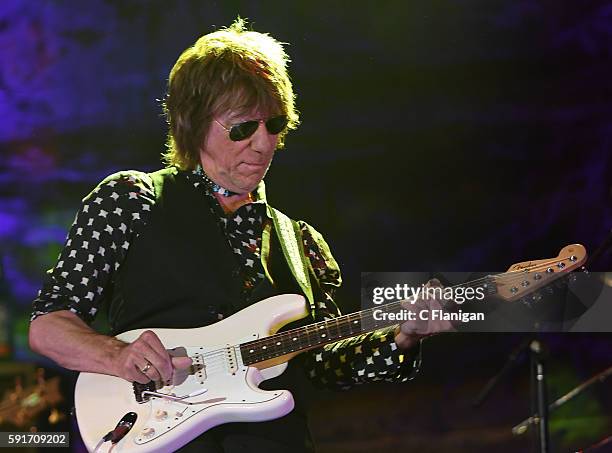 Guitarist Jeff Beck performs at Luther Burbank Center For The Arts on August 17, 2016 in Santa Rosa, California.