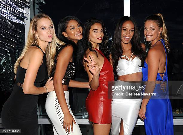 Models Hannah Ferguson, Chanel Iman, Shanina Shaik, Joan Smalls and Nina Agdal attend W Hotels party to celebrate the opening of W Dubai at The...