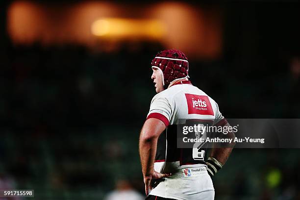 James Parsons of North Harbour looks on during the round one Mitre 10 Cup match between North Harbour and Counties Manukau at QBE Stadium on August...