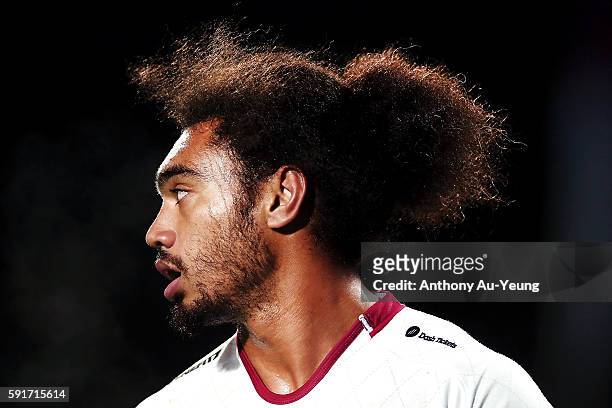 Chris Vui of North Harbour looks on during the round one Mitre 10 Cup match between North Harbour and Counties Manukau at QBE Stadium on August 18,...