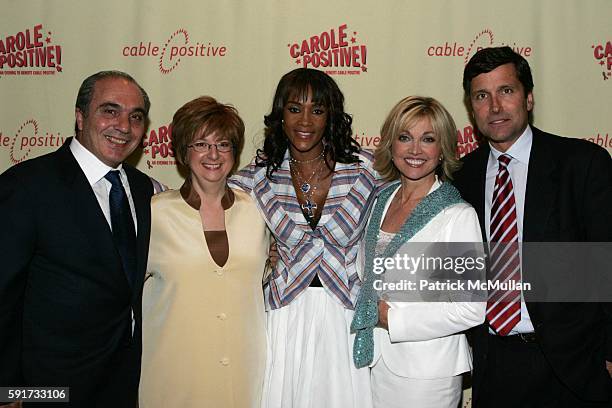 Rocco Commisso, Betty Cohen, Vivica A. Fox, Carole Black and Steve Burke attend "Carole Positive" An Evening to Benefit Cable Positive Honoring...