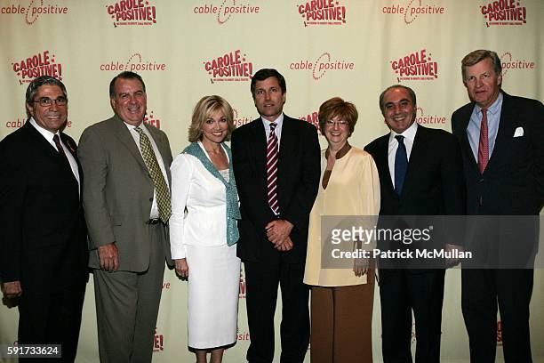 Steve Villano, Bob May, Carole Black, Steve Burke, Betty Cohen, Rocco Commisso and Jim Robbins attend "Carole Positive" An Evening to Benefit Cable...