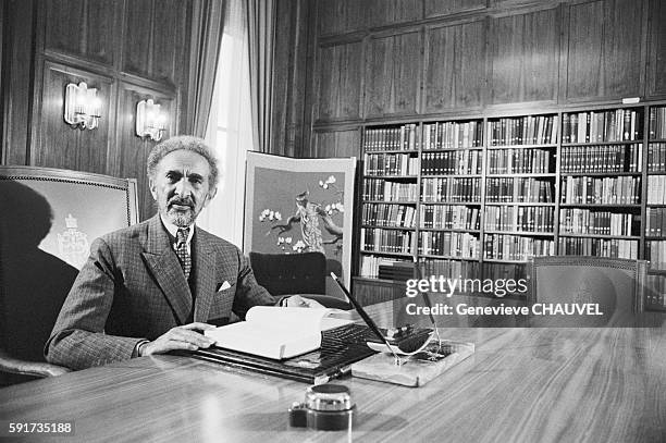 Emperor of Ethiopia Haile Selassie at the Fairfield Palace, in Debre Zeit. Haile Selassie , the last Emperor of Ethiopia, ruled as King of Ethiopia...