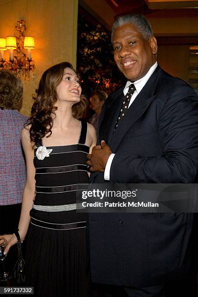Emmy Rossum and Andre Leon Talley attend MAC Cosmetics Hosts Launch Party for Andre Leon Talley's Book, ALT 365 at LaGrenouille on June 7, 2005 in...