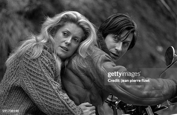 Catherine Deneuve and Jacques Dutronc on the set of Lelouch's 1979 film A Nous Deux .