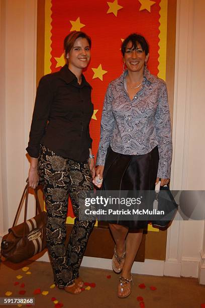 Sarah Kellen and Ghislaine Maxwell attend Madonna Childrens Book "Lotsa de Casha" published by Callaway Arts and Entertainment at Bergdorf Goodman on...