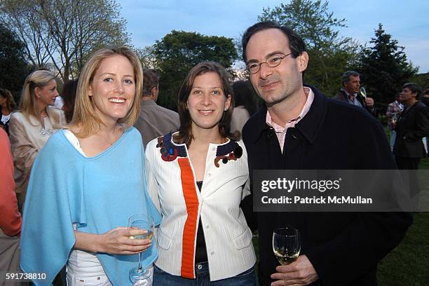 Kate Meckler, Eleanor Prauge and Rodney Prauge attend Reed and Delphine Krakoff host cocktails to kick off the Parrish Art Museum Midsummer Gala...