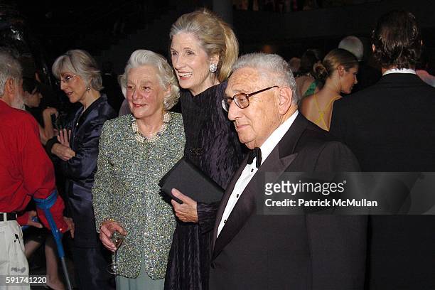 Happy Rockefeller, Nancy Kissinger and Henry Kissinger attend The MUSEUM OF MODERN ART hosts their 37th Annual Party in the Garden to Celebrate DAVID...