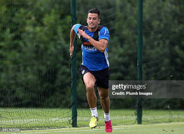 Leicester City's Luis Hernandez during the Leicester City training session at Belvoir Drive Training Complex on August 18 , 2016 in Leicester, United...