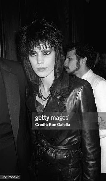 Joan Jett attends Reflex Press Party on Februry 6, 1984 at Capitol Records in New York City.