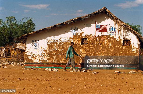 Sudanese border, Kakuma camp. The headquarters of the Bantu community inside the camp.