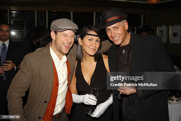 Matt Bell, Anna DeSouza and Jasen Kaplan attend CARL F. BUCHERER hosts a 1920's Glamour Style Party to Launch their "TRIBUTE TO MIMI" Watch at...