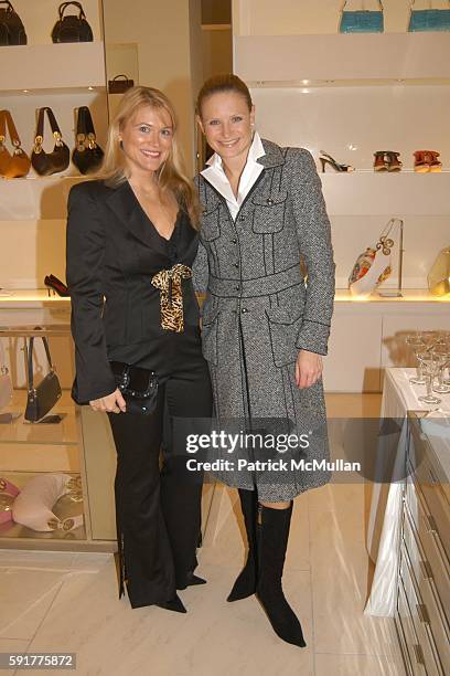 Liz Dennery Marks and Carrie Niese attend Escada Cocktail Party at Escada on October 25, 2005 in New York City.