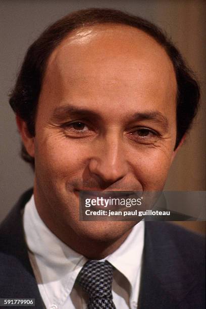 French politician Laurent Fabius on the evening news of French channel Antenne 2.