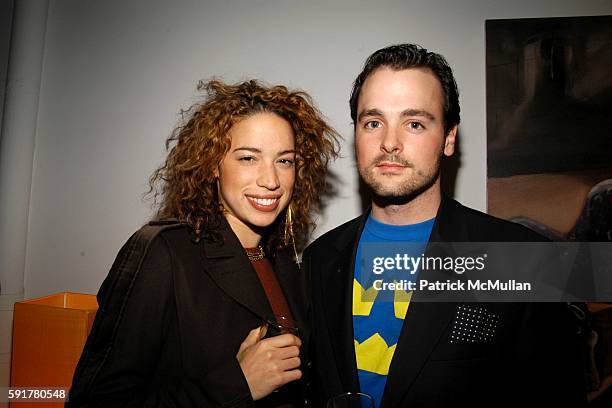 Megan Wilson and Nic Chatfield attend GIANT Magazine and Rugged Land Books release party for Matthew Modine's "Full Metal Jacket Diary" at Gallery...