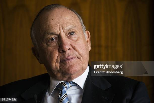 Christo Wiese, billionaire and chairman of Steinhoff Holdings NV, pauses during a Bloomberg Television interview at the Pepkor Holdings Pty Ltd....