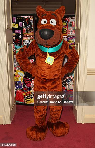 Scooby-Doo poses at the press night after party for "Scooby-Doo Live! Musical Mysteries" at The London Palladium on August 18, 2016 in London,...