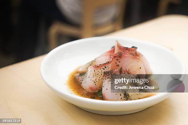 kingfish sashimi - yellowtail kingfish stock pictures, royalty-free photos & images