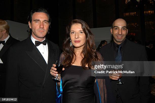 Paolo Canevari, Marina Abromovic and Aziz attend The Guggenheim International Gala at Seagram Plaza on November 7, 2005 in New York City.
