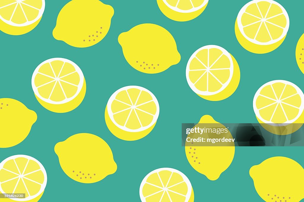 Fondo con un patrón de limones amarillos